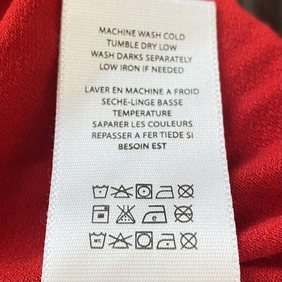 Anthropologie Eri + Ali Top XS Red Long Sleeve Button Back Peasant Boho Colorful - Picture 7 of 7